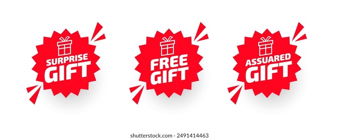 pack of free gifts sticker background get extra prize vector