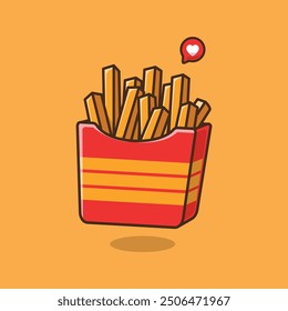 a Pack of French Fries Ready to Serve. Food and Beverage Illustration Concept.