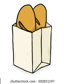 pack of french loaf / cartoon vector and illustration, hand drawn style, isolated on white background.