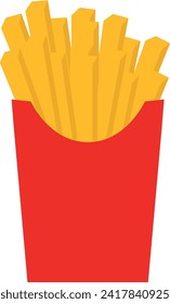 Pack of French potatoes. Cartoon fast food frying potato isolated fast food illustration