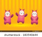 Pack of friendly bright pinata monster toy illustrations, suitable for various purposes such as kids party invitations, school poster designs, creative studio website icons, game characters, etc.