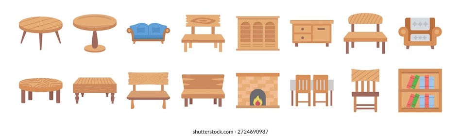 Pack de muebles Vector plano