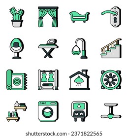 Pack of Furniture and Interior vector Icons

