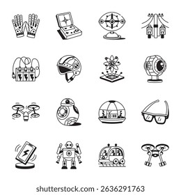 Pack of Futuristic Innovation Line Style Icons 
