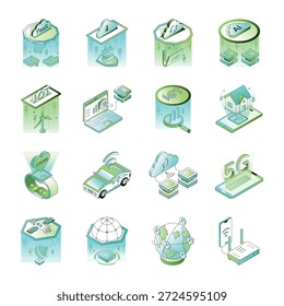 Pacote de Ilustrações Isométricas de Tecnologia Futurista 