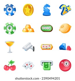 Pack of Gambling Flat Icons

