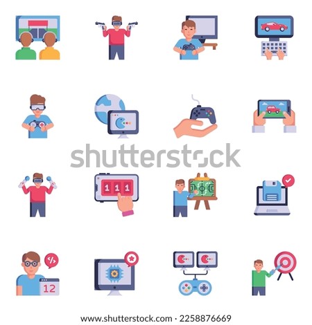 Pack of Game and Entertainment Flat Icons 

