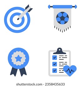 Pack of Games Accessories Flat Icons

