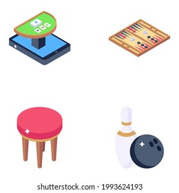 Pack of Games Isometric Icons