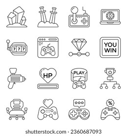 Paket mit Symbolen für Spiele und Technologie 

