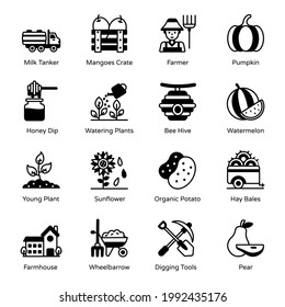 Pack of Gardening Solid Icons 