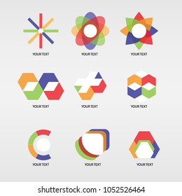 Pack of geometry style logo EPS10 editable vector.