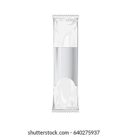 Pack glossy plastic for snack or pasta