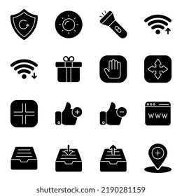 Pack of Glyph Icons Vectors

