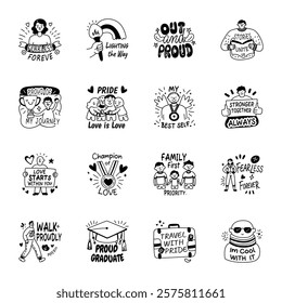 Pack of Glyph Style Diversity Stickers 

