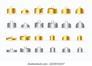pack of golden and grey tops elements for christmas design 