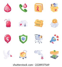 Paket von Waren Spende 2D Symbole

