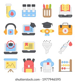 Pack of Graduation Flat Icons