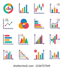 Pack of Graphs Flat Icons

