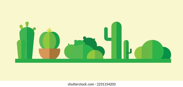 a pack of grass and cactus illustration