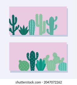 pack of greens cactus cards
