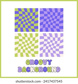 Pack of groovy purple coloured squares, deform backgrounds