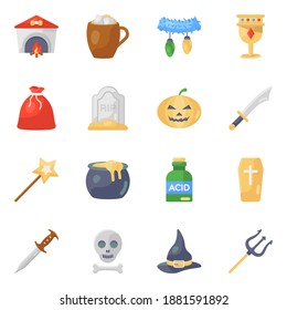 
Pack of Halloween Flat Icons