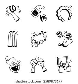 Pack of Hand Drawn Beauty Icons 

