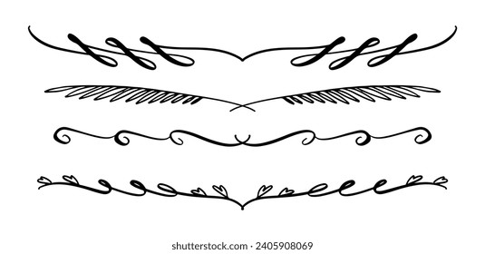 Pack of hand drawn decorative text dividers	