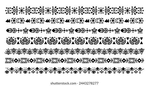 Pack of hand drawn ornamental decoration border divider