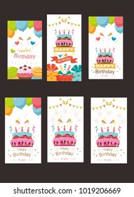 pack of happy birthday card design