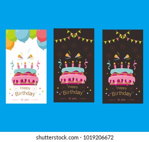 pack of happy birthday card design