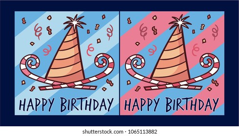 pack of happy birthday greeting card and invitation