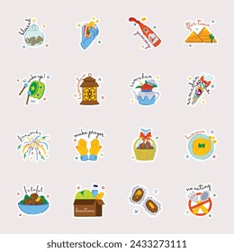 Pack of Happy Ramadan Flat Stickers 

