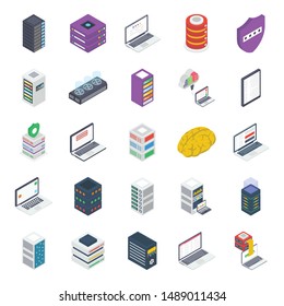 Pack Of Hardware Isometric Icons 