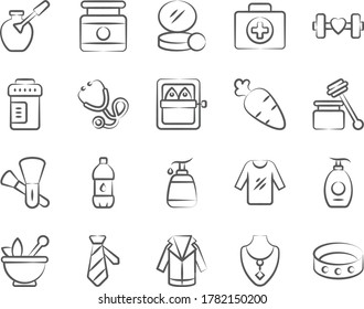 Pack of Health and Beauty Line Icons 