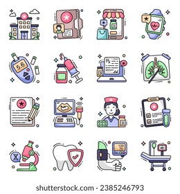 Pack of Healthcare Flat Icons 

