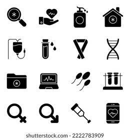 Pack of Healthcare Solid Icons

