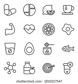 Pack of Healthy Diet Line Icons