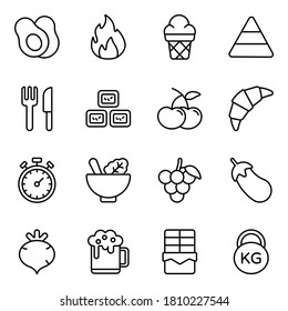 Pack of Healthy Meals Line Icons