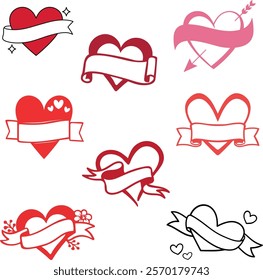 Pack of hearts design love vector