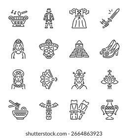 Pack de iconos de estilo lineal Heritage 