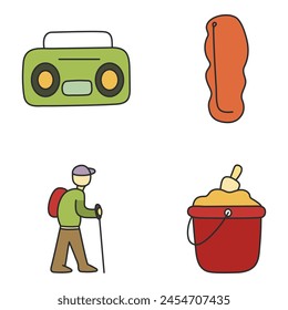 Pack Of Hiking Flat Icon

