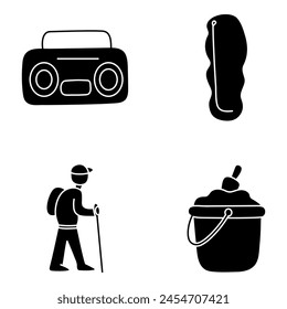 Pack Of Hiking solid Icon

