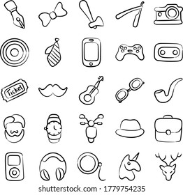 Envase De Hipster Doodle Iconos 
