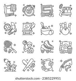 Pack of Hobbies Flat Icons 

