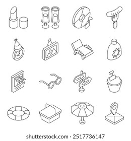 Pack of Holiday Flat Icon 


