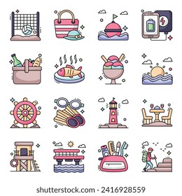 Pack of Holidays Flat Icons 

