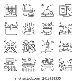 Pack of Holidays Linear Icons 


