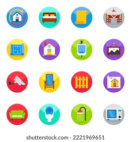 Pack of Home Interior Flat Icons 

